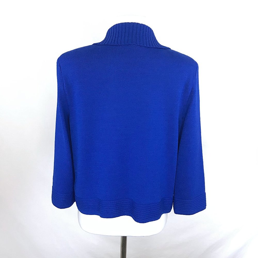 St. John Blue Button Up Wool Cardigan - Picture 5 of 8
